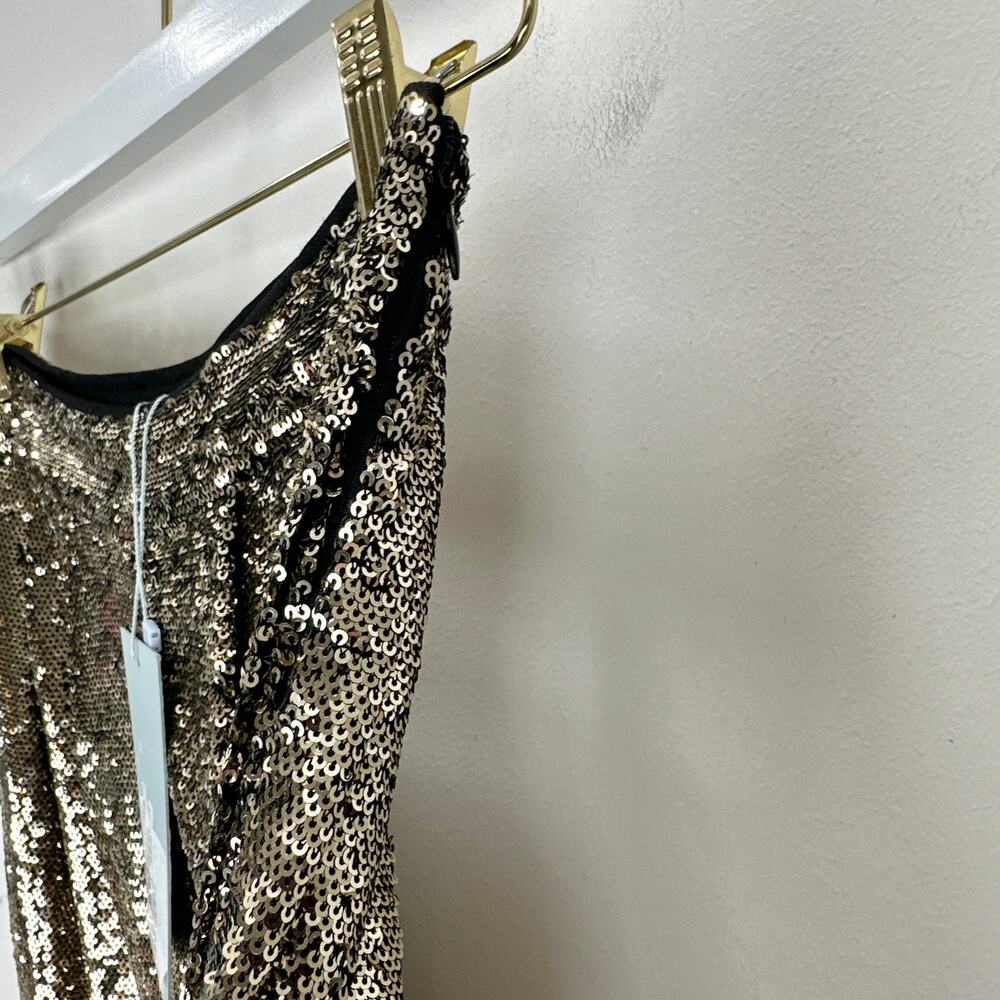 Antonio Melani Sequined Geri Pants High Waisted Straight Party Gold US 0 NWT - Picture 7 of 11
